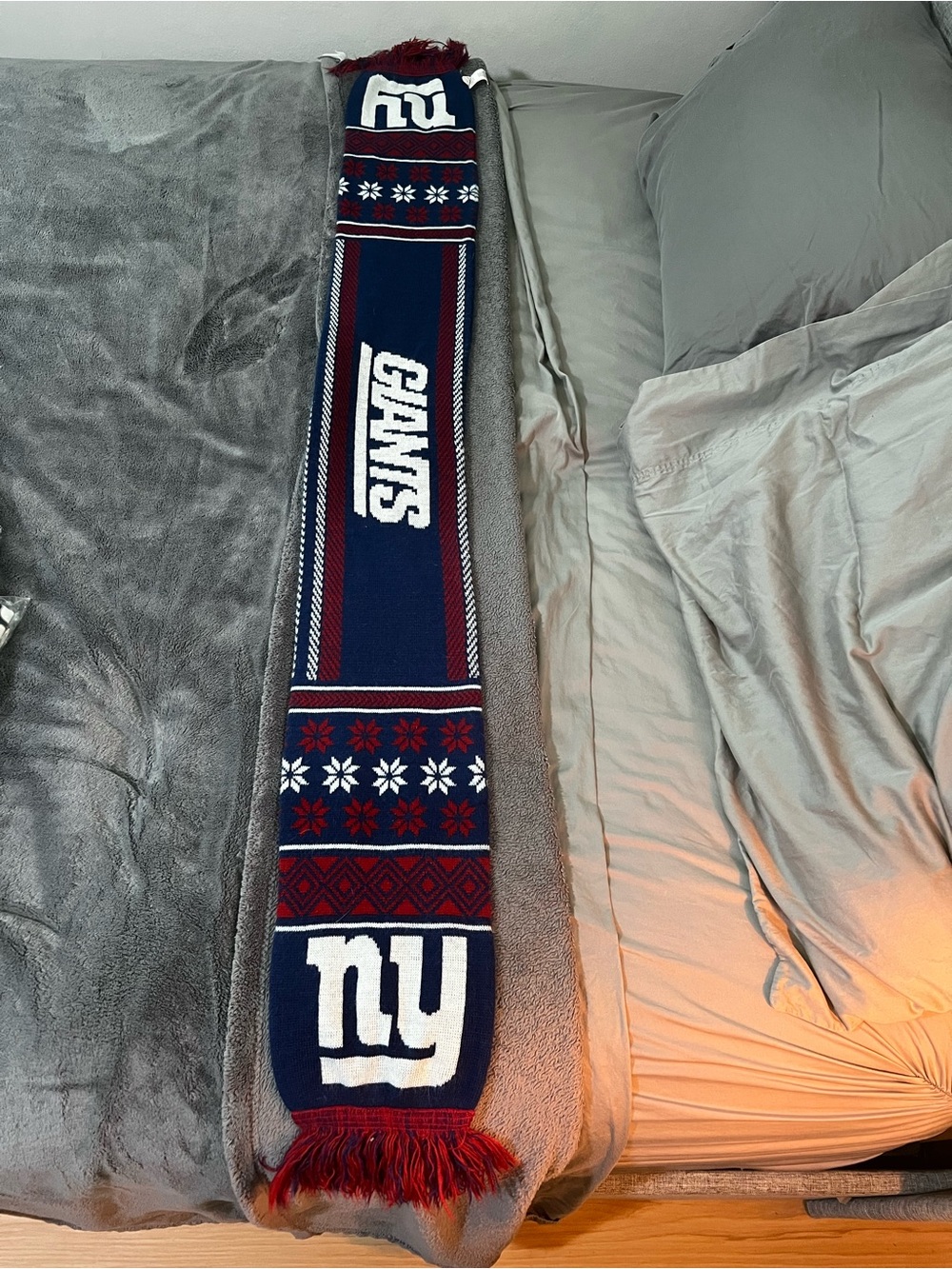 New York Giants Navy & Red Knit Scarf - Official Team Fan Scarf Forever Brand